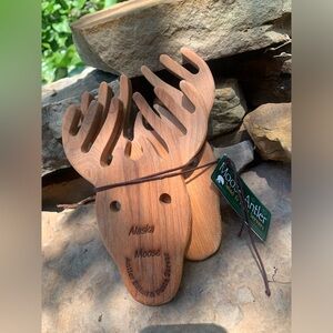 Moose antler salad and pasta servers